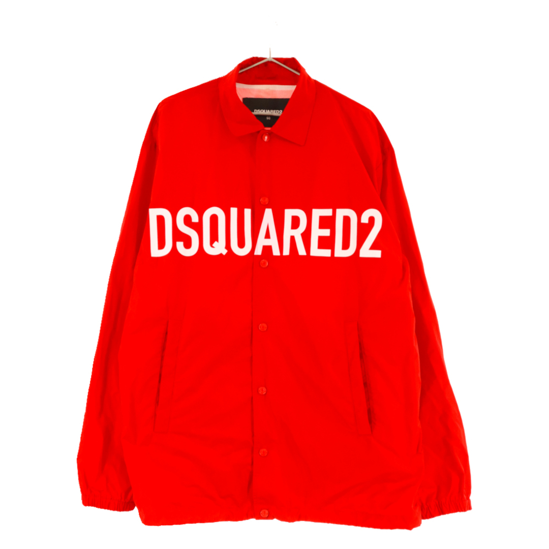 DSQUARED2(ディースクエアード)のDSQUARED2 ディースクエアード ロゴプリントコーチジャケット レッド S74AM1446 メンズのジャケット/アウター(フライトジャケット)の商品写真