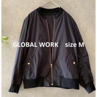 グローバルワーク(GLOBAL WORK)のta.ta様★GLOBAL WORK 黒ノーカラージャケット MA-1 春秋(ノーカラージャケット)