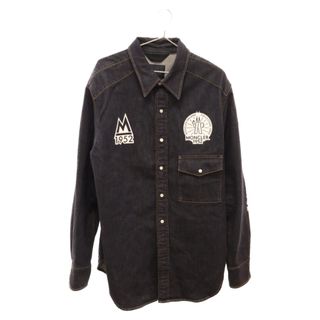 モンクレール(MONCLER)のMONCLER モンクレール 21AW CAMICIA カミーチェ ロゴデザイン 長袖デニムシャツ インディゴ G20922F00001(シャツ)