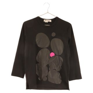 コムデギャルソン(COMME des GARCONS)のCOMME des GARCONS COMME des GARCONS コムデギャルソンコムデギャルソン 12AW ラバープリント ロングスリーブ 長袖Tシャツ レディース ブラック RJ-T008(Tシャツ(長袖/七分))