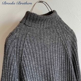 ブルックスブラザース(Brooks Brothers)のブルックスブラザーズ ウール タートルネック リブニット L グレー チャコール(ニット/セーター)