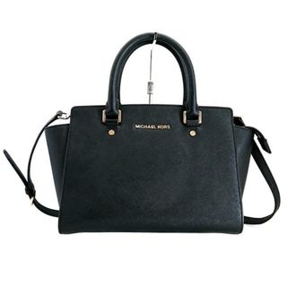 マイケルコース(Michael Kors)のマイケルコース ハンドバッグ - 黒 レザー(ハンドバッグ)