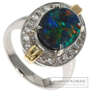 SELECT JEWELRY ブラックオパール ダイヤモンド リング・指輪 PT900 K18YG レディース(リング(指輪))