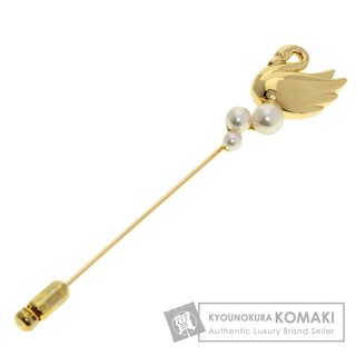 タサキ(TASAKI)のTASAKI アコヤパール 真珠 白鳥モチーフ ブローチ K18YG レディース(ブローチ/コサージュ)