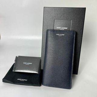 イヴサンローラン(Yves Saint Laurent)の【現行品箱付】サンローラン　クラシック コンチネンタルウォレット長財布　ネイビー(長財布)