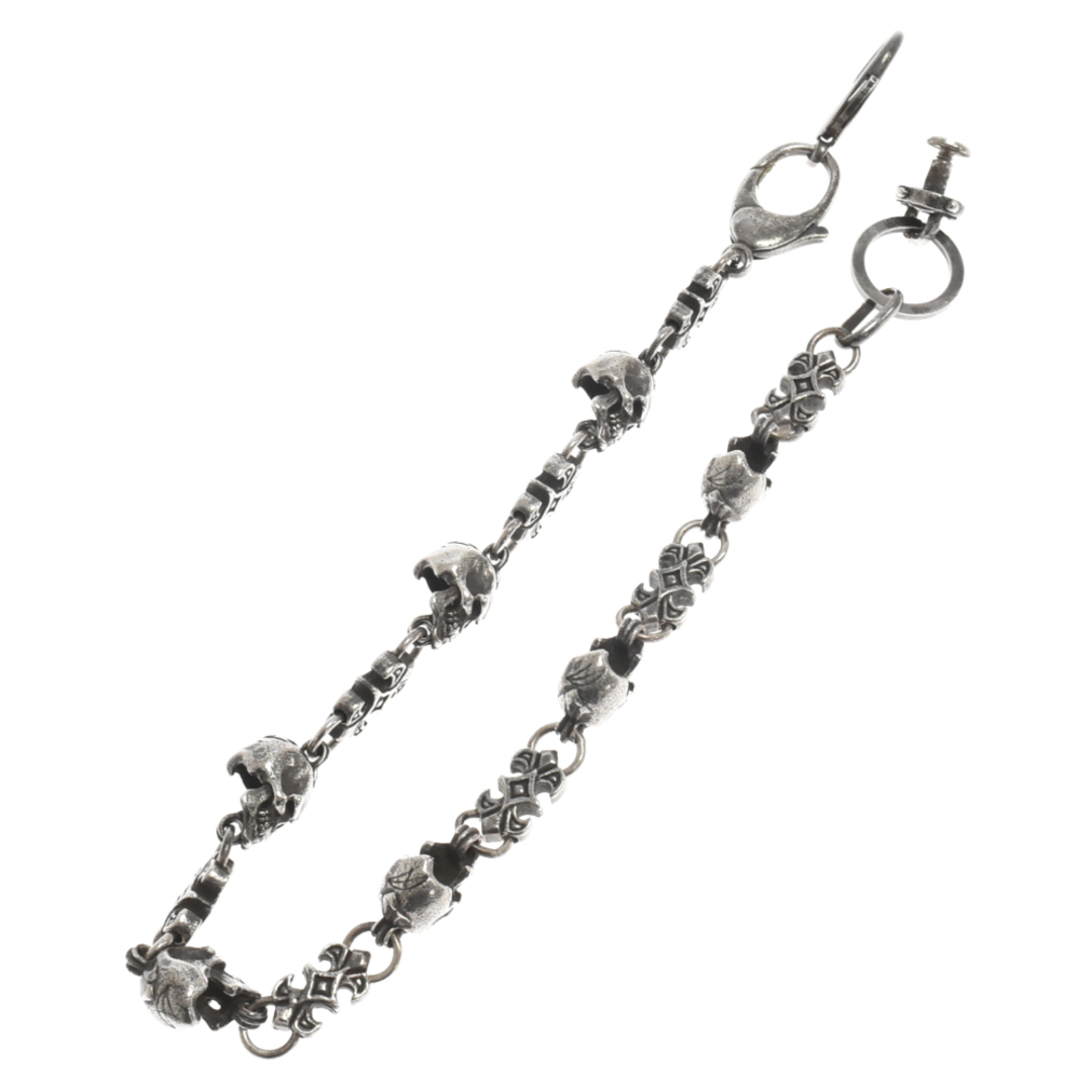 CRAZY PIG(クレイジーピッグ)のCRAZY PIG クレイジーピッグ SKULL & LINK WALLET CHAIN スカルリンクウォレットチェーン シルバー ※一部パーツ社外品 メンズのファッション小物(ウォレットチェーン)の商品写真