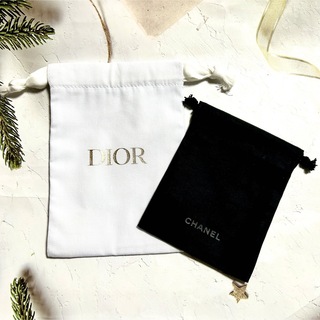 クリスチャンディオール(Christian Dior)のCHANEL DIOR ロゴ入り巾着ポーチ ミニ巾着 ポーチ ノベルティ(ポーチ)