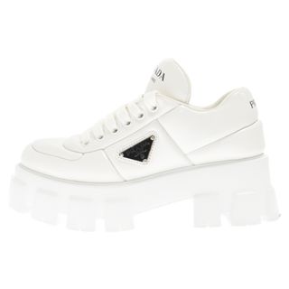 プラダ(PRADA)のPRADA プラダ モノリス ソフトパデッドナッパレザー レースアップシューズ ローカットスニーカー ホワイト 1E119N(スニーカー)