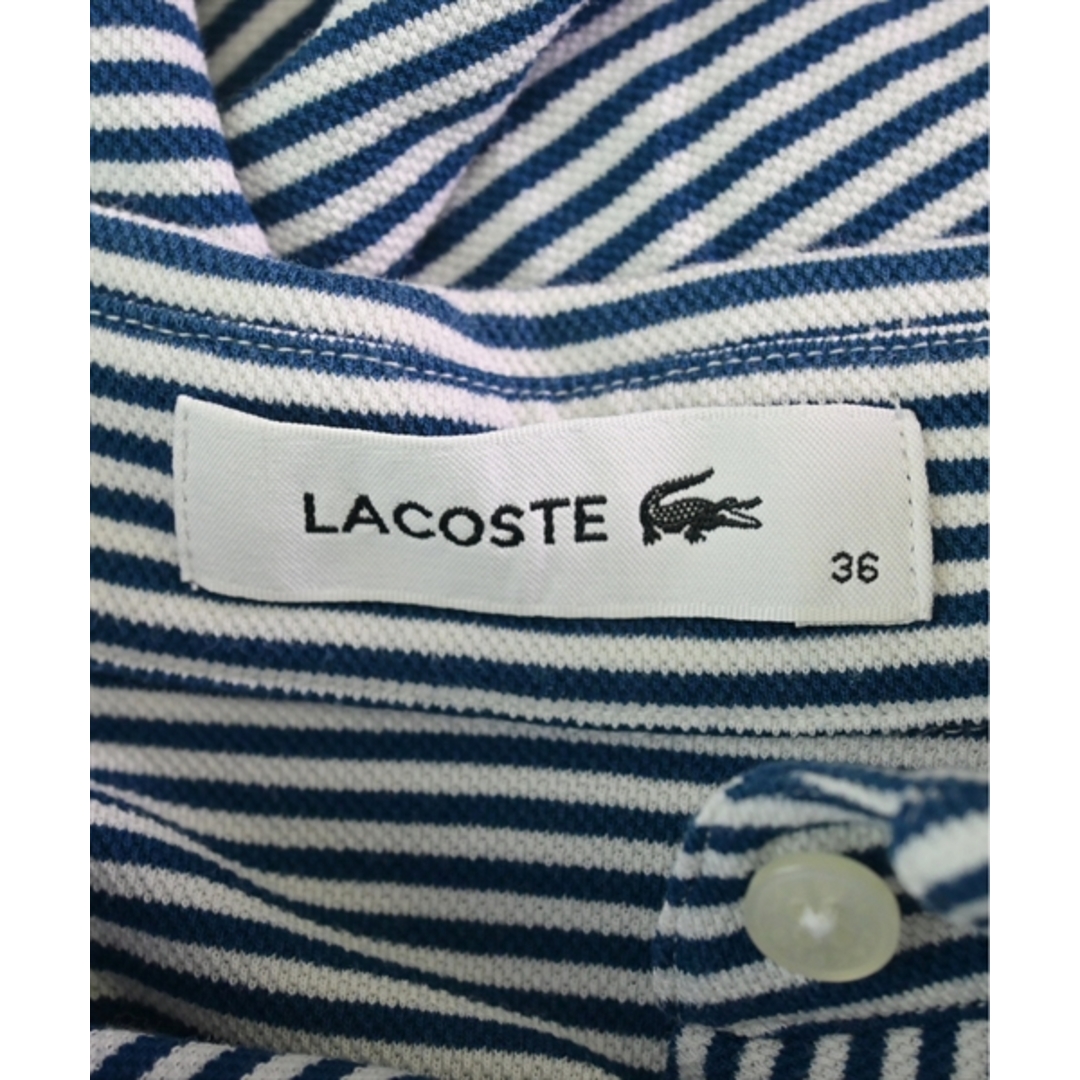LACOSTE(ラコステ)のLACOSTE ラコステ カジュアルシャツ 36(XS位) 紺x白(ストライプ) 【古着】【中古】 レディースのトップス(シャツ/ブラウス(長袖/七分))の商品写真