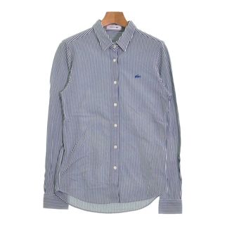 ラコステ(LACOSTE)のLACOSTE ラコステ カジュアルシャツ 36(XS位) 紺x白(ストライプ) 【古着】【中古】(シャツ/ブラウス(長袖/七分))