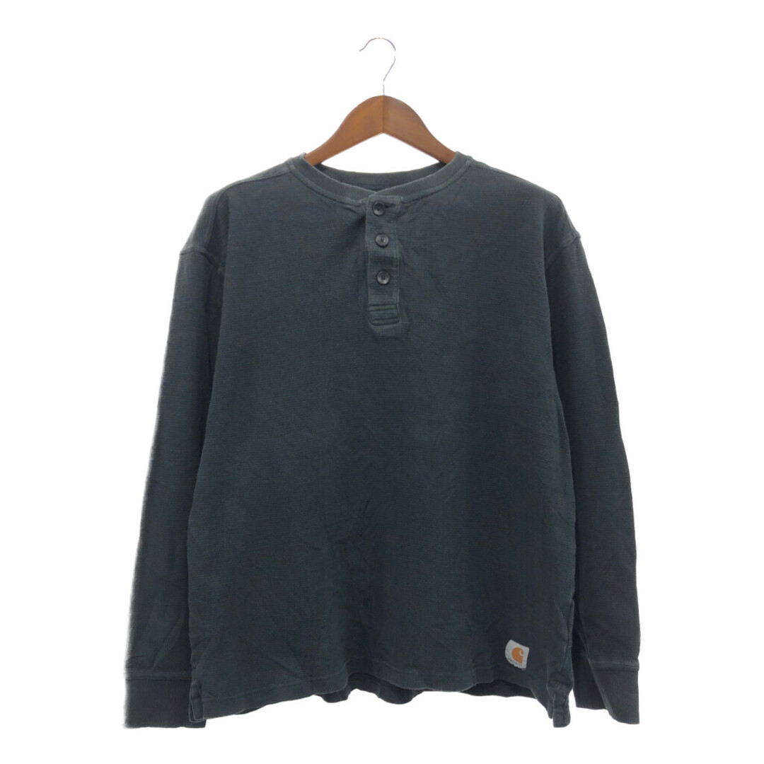 carhartt(カーハート)のSALE///// Carhartt カーハート サーマル ヘンリーネック 長袖Ｔシャツ ブラック (メンズ L)  P2925 メンズのトップス(Tシャツ/カットソー(七分/長袖))の商品写真