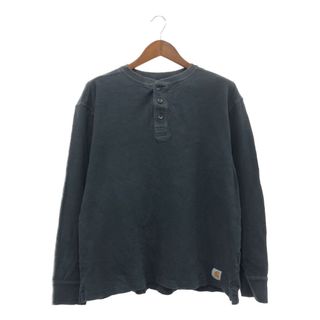 カーハート(carhartt)のSALE///// Carhartt カーハート サーマル ヘンリーネック 長袖Ｔシャツ ブラック (メンズ L)  P2925(Tシャツ/カットソー(七分/長袖))