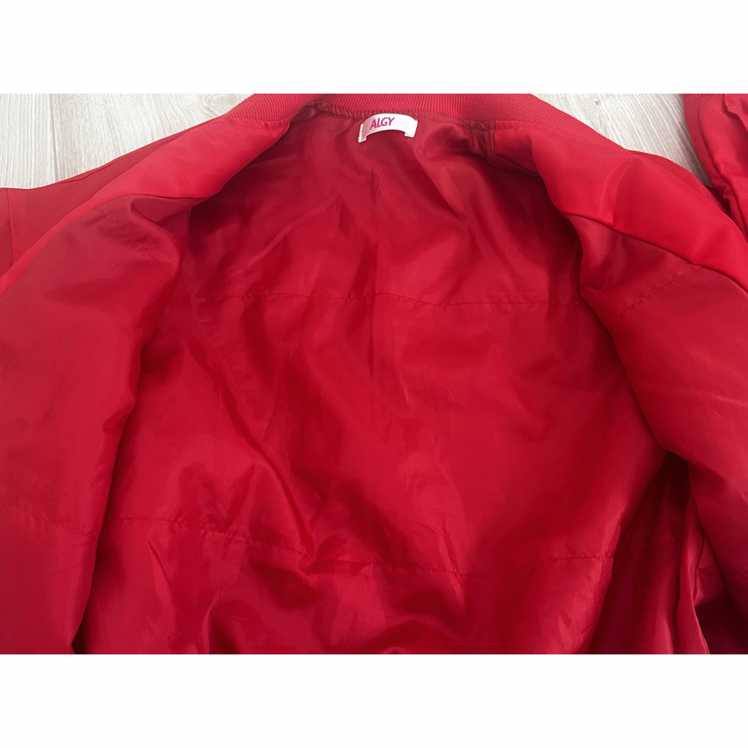 ALGY(アルジー)のALGY アルジー ブルゾン ジャケット レッド 140 キッズ/ベビー/マタニティのキッズ服女の子用(90cm~)(ジャケット/上着)の商品写真