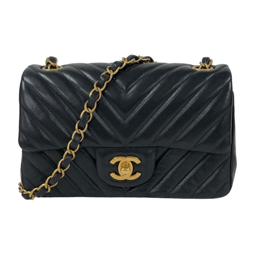 シャネル CHANEL ミニマトラッセ20 シェブロン A69900 21番台 ブラック ゴールド金具 ラムスキン レディース ショルダーバッグ約12cmマチ