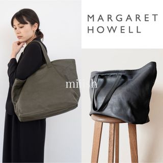 マーガレットハウエル(MARGARET HOWELL)のマーガレットハウエル シュリンクレザートートショルダーバッグ 3.9万 グレー(ショルダーバッグ)