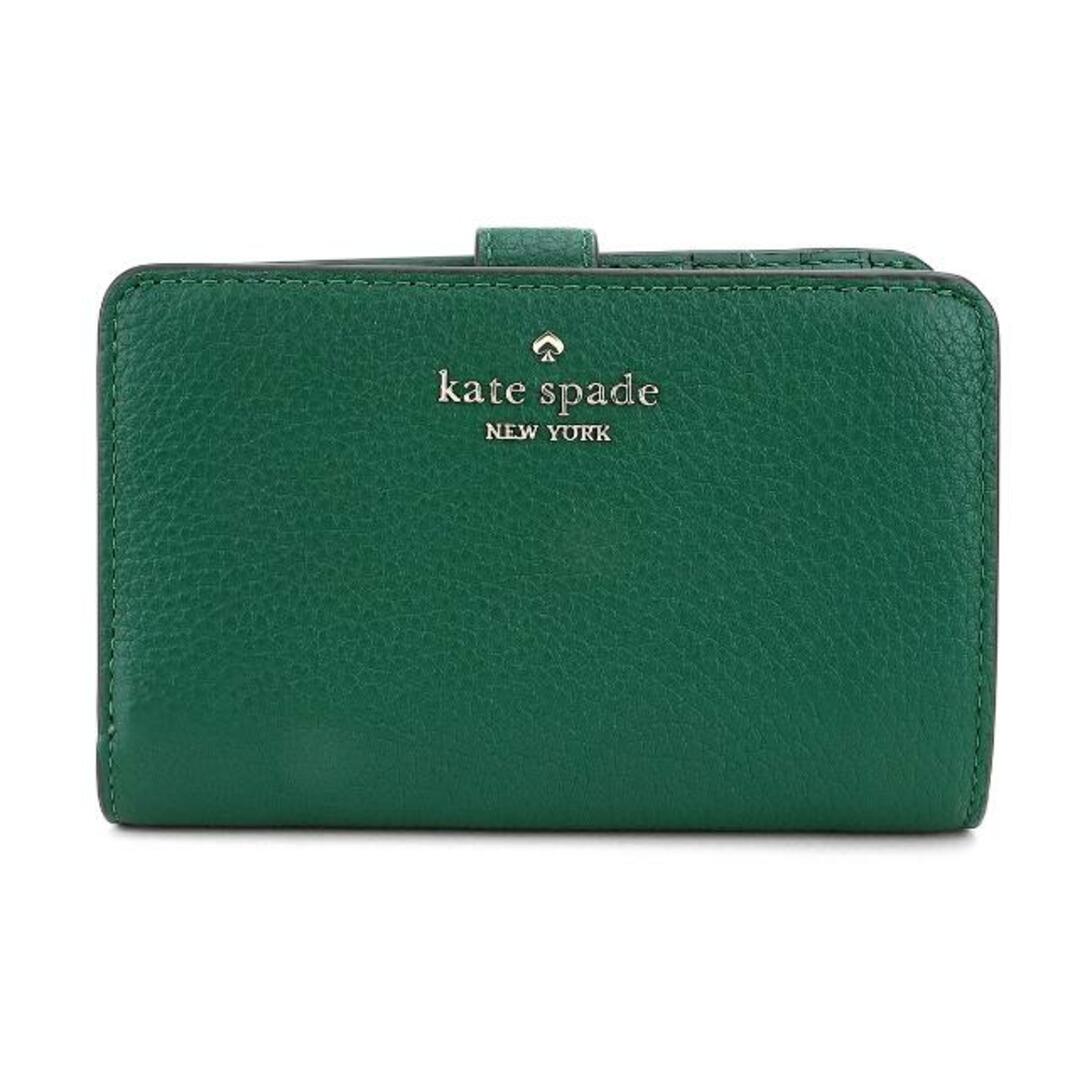 約H9×W14×D45本体重量新品 ケイトスペード kate spade 2つ折り財布 ミディアム コンパクト バイフォールド ウォレット ディープジェイド