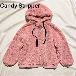 キャンディーストリッパー(Candy Stripper)のキャンディストリッパー  ボア フーデット パーカー ピンク  フリーサイズ(パーカー)