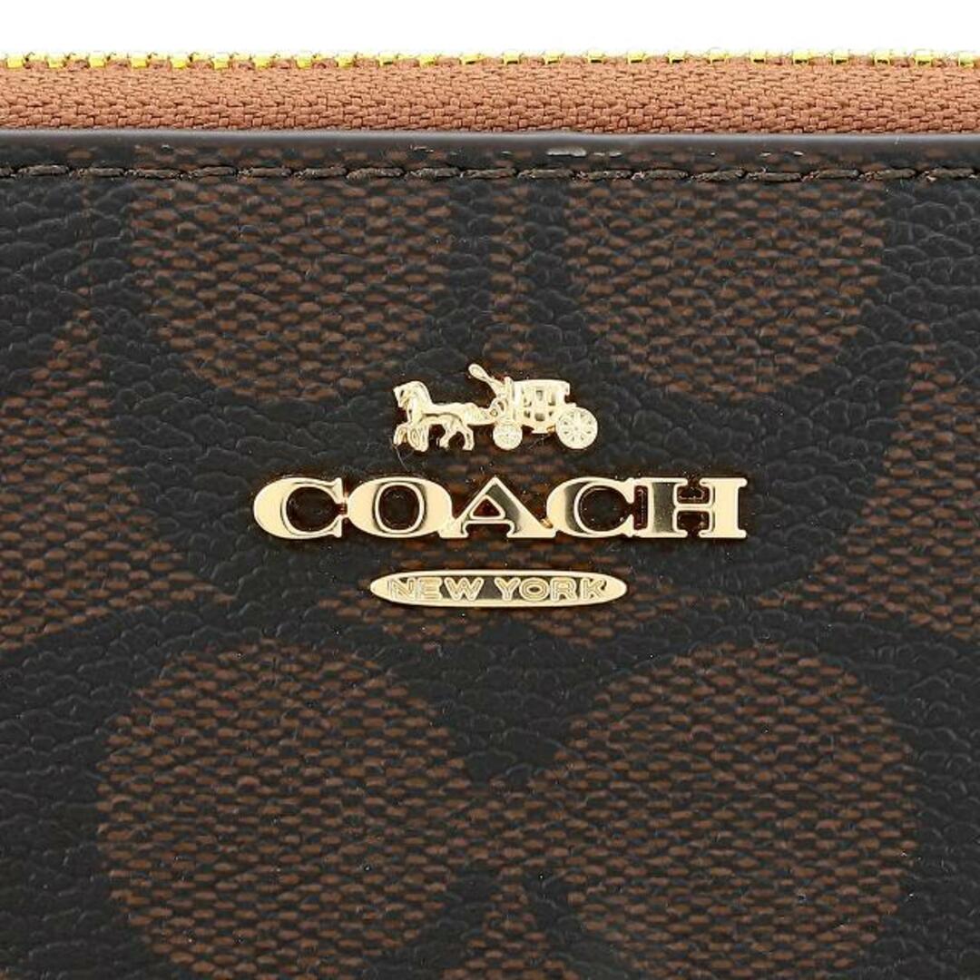 COACH(コーチ)の新品 コーチ COACH 長財布 ロング ジップアラウンド ウォレット ブラウン/レッドウッド レディースのファッション小物(財布)の商品写真