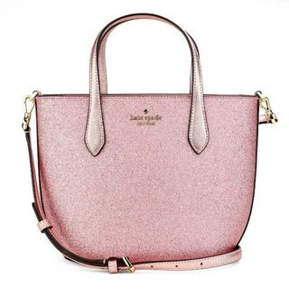 新品 ケイトスペード kate spade ハンドバッグ グリッター ミックスド マテリアル サッチェル ミトンピンク