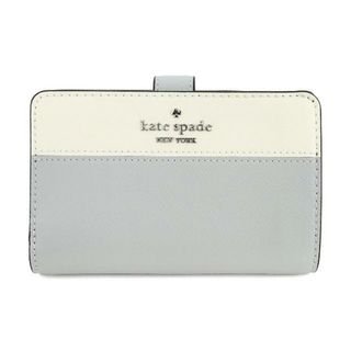 ケイトスペードニューヨーク(kate spade new york)の新品 ケイトスペード kate spade 2つ折り財布 カラーブロック ミディアム コンパクト バイフォールド ウォレット プラチナグレーマルチ(財布)