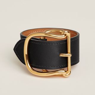 エルメス(Hermes)のHERMES レザー ブレスレット サルト 黒 新品(ブレスレット/バングル)