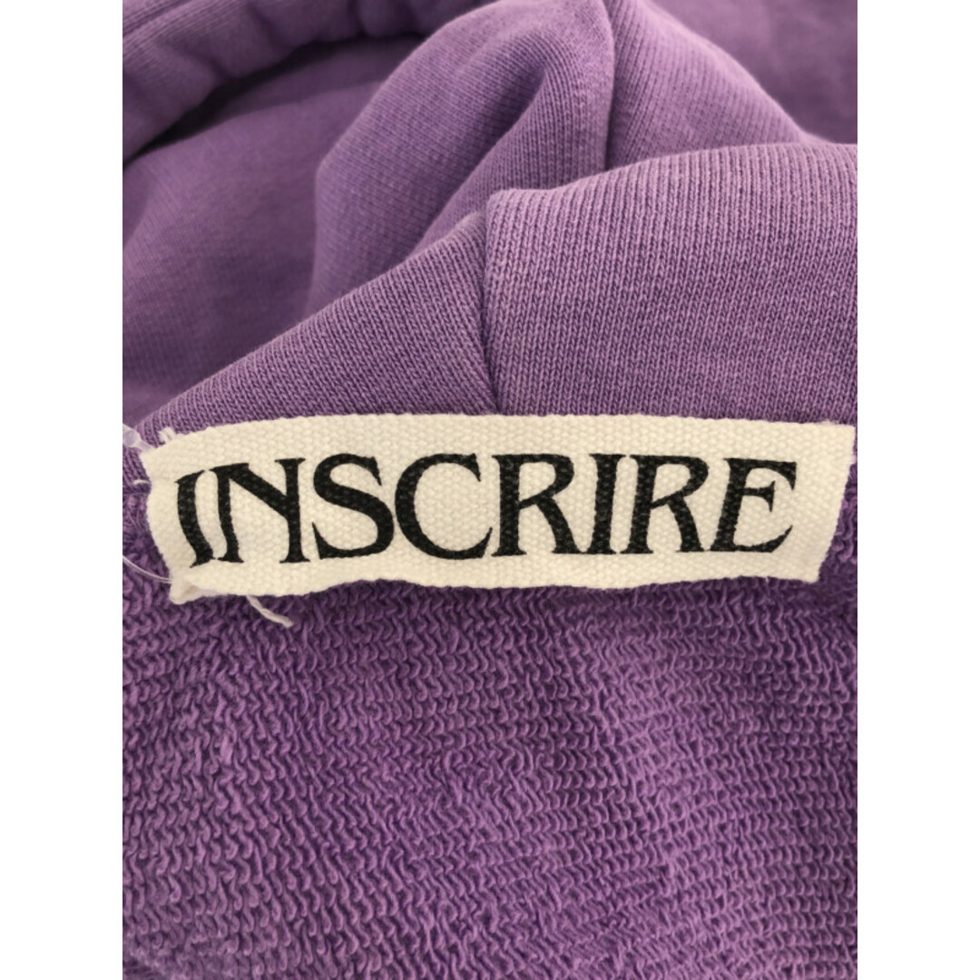 INSCRIRE アンスクリア 19AW プルオーバースウェットパーカー パープル