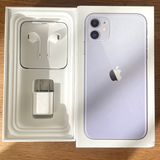 アップル(Apple)の純正Apple iPhone11 空箱 128GB ケーブル 電源 アダプタ 紫(その他)