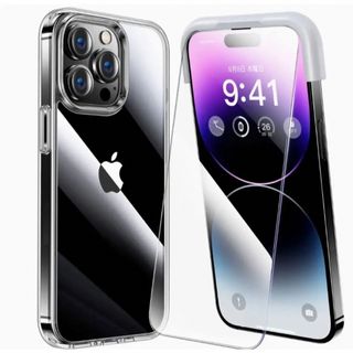 Phone 14pro max用　フィルム付き　クリアケース(iPhoneケース)