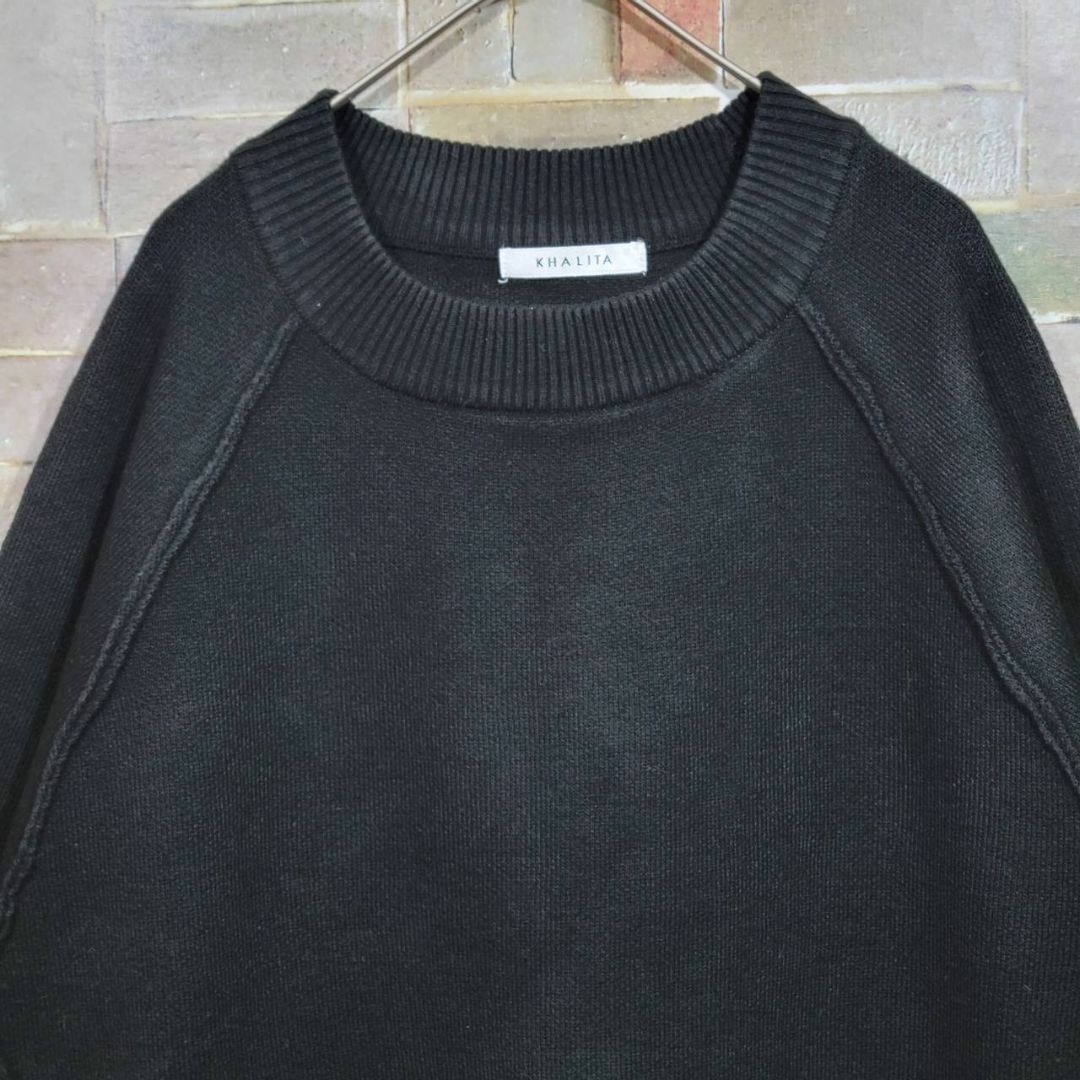 しまむら(シマムラ)のハリータ しまむら クルーネック ニット セーター シンプル 無地 ブラック レディースのトップス(ニット/セーター)の商品写真