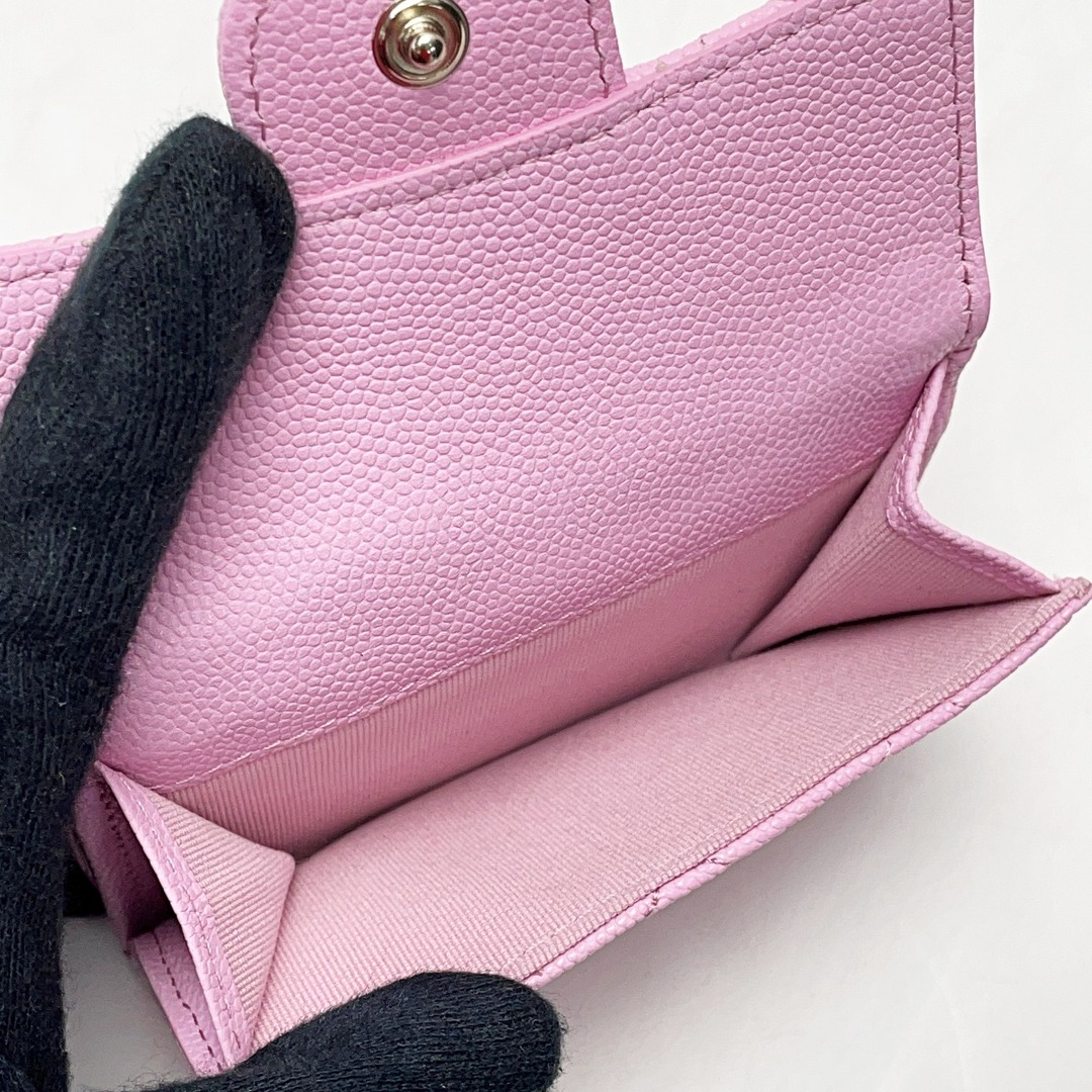 CHANEL - CHANEL シャネル フラップウォレット ピンク 3つ折り CHANEL - CHANEL シャネル フラップウォレット ピンク 3つ折り