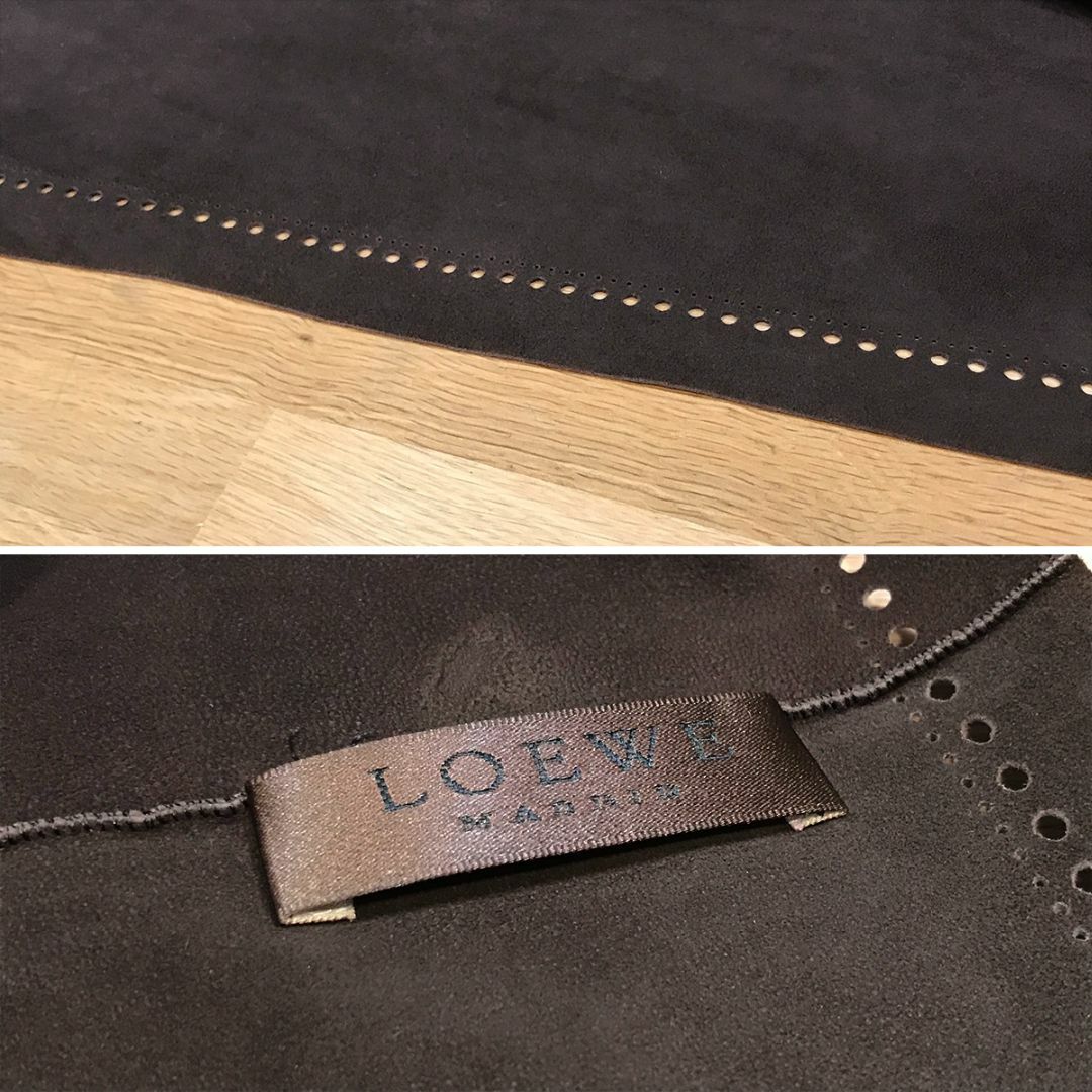 LOEWE(ロエベ)の超美品 ロエベ マフラー ショール スエード ダークブラウン レザー レディースのファッション小物(マフラー/ショール)の商品写真