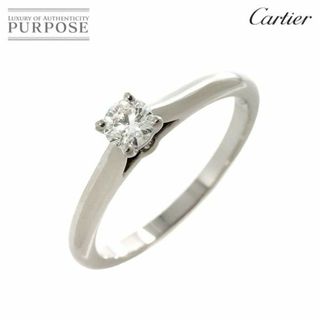 カルティエ(Cartier)のカルティエ Cartier ソリテール ダイヤ 0.21ct F/VVS1/VG #50 リング Pt プラチナ 指輪【証明書・鑑定書付き】VLP 90206446(リング(指輪))