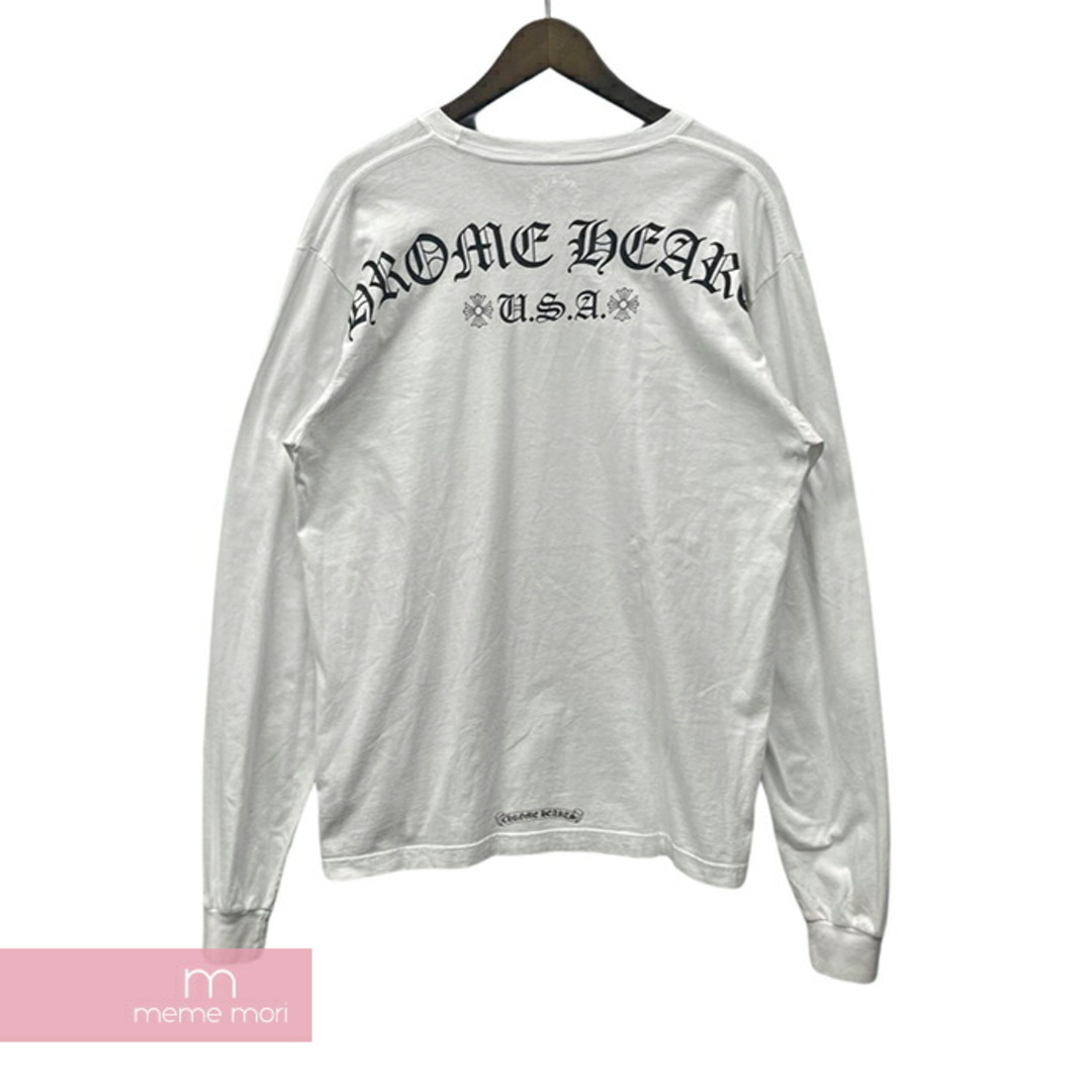 CHROME HEARTS USA Print L/S Tee クロムハーツ USAプリントロングスリーブTシャツ 長袖カットソー ロンT バックアーチ ホワイト サイズL【231216】【-B】【me04】Tシャツ/カットソー(半袖/袖なし)