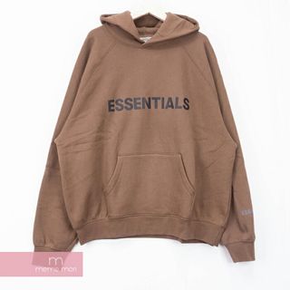 FEAR OF GOD ESSENTIALS 2020AW 3D Silicon Applique Pullover Hoodie エッセンシャルズ ssense限定 3Dシリコンアップリケプルオーバーフーディ パーカー ロゴ ブラウン サイズS【231016】【新古品】【me04】(パーカー)