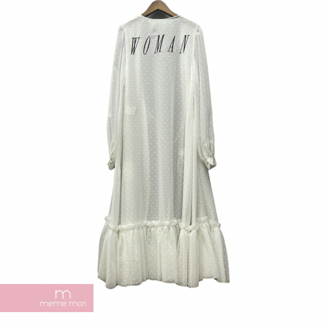 OFF-WHITE(オフホワイト)のOFF-WHITE Chiffon Long Summer Dress OWDB136S19D71048 オフホワイト シフォンロングサマードレス シースルー バックロゴ刺繍 ドット柄 ホワイト サイズ36 【231219】【中古-A】【me04】 レディースのトップス(カーディガン)の商品写真