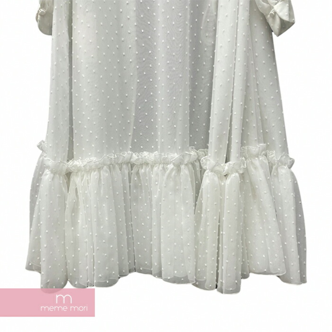 OFF-WHITE(オフホワイト)のOFF-WHITE Chiffon Long Summer Dress OWDB136S19D71048 オフホワイト シフォンロングサマードレス シースルー バックロゴ刺繍 ドット柄 ホワイト サイズ36 【231219】【中古-A】【me04】 レディースのトップス(カーディガン)の商品写真