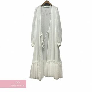 オフホワイト(OFF-WHITE)のOFF-WHITE Chiffon Long Summer Dress OWDB136S19D71048 オフホワイト シフォンロングサマードレス シースルー バックロゴ刺繍 ドット柄 ホワイト サイズ36 【231219】【中古-A】【me04】(カーディガン)