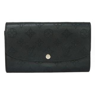 ルイヴィトン(LOUIS VUITTON)のLOUIS VUITTON ルイ・ヴィトン ポルトフォイユ イリス パーフォレーション パンチング 新型 フラップ スナップボタン 二つ折り ロングウォレット モノグラム マヒナ ノワール 長財布 M60143(財布)