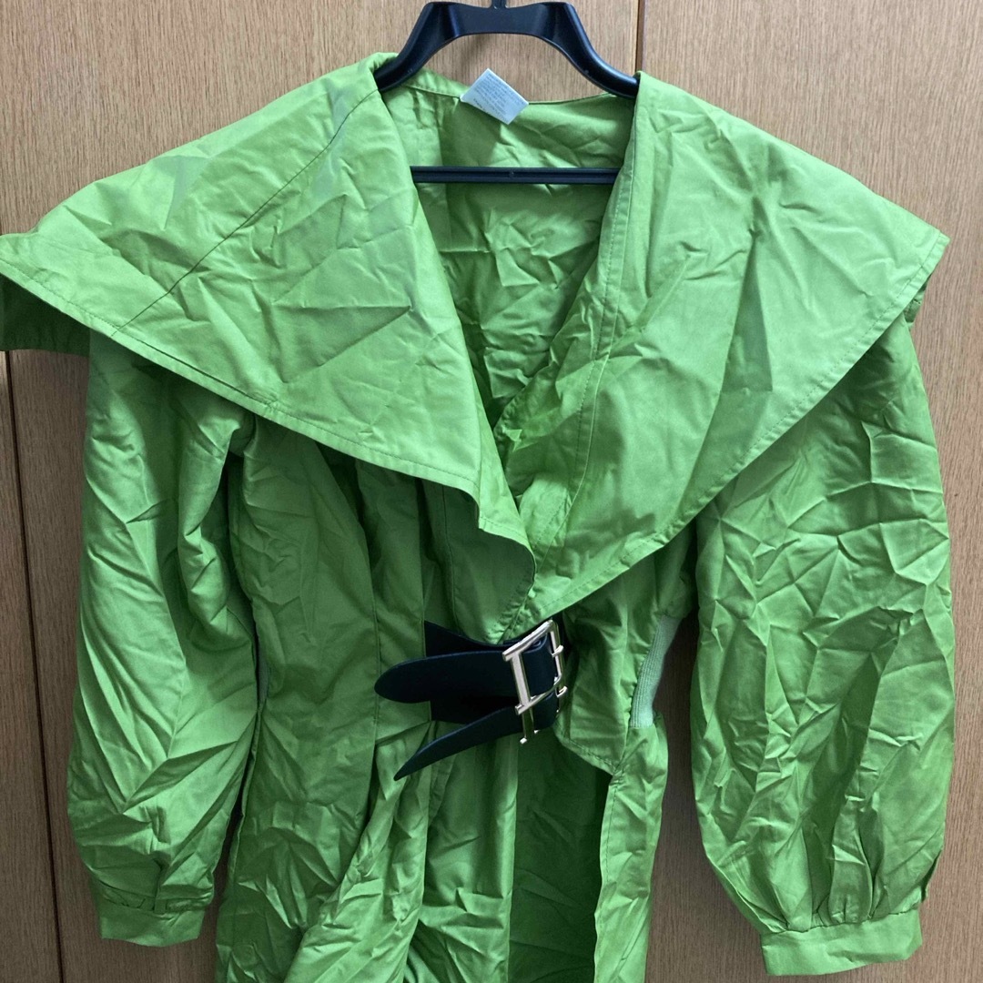 SHEIN(シーイン)のSHEIN 薄手緑ロングコート　150サイズ キッズ/ベビー/マタニティのキッズ服女の子用(90cm~)(コート)の商品写真