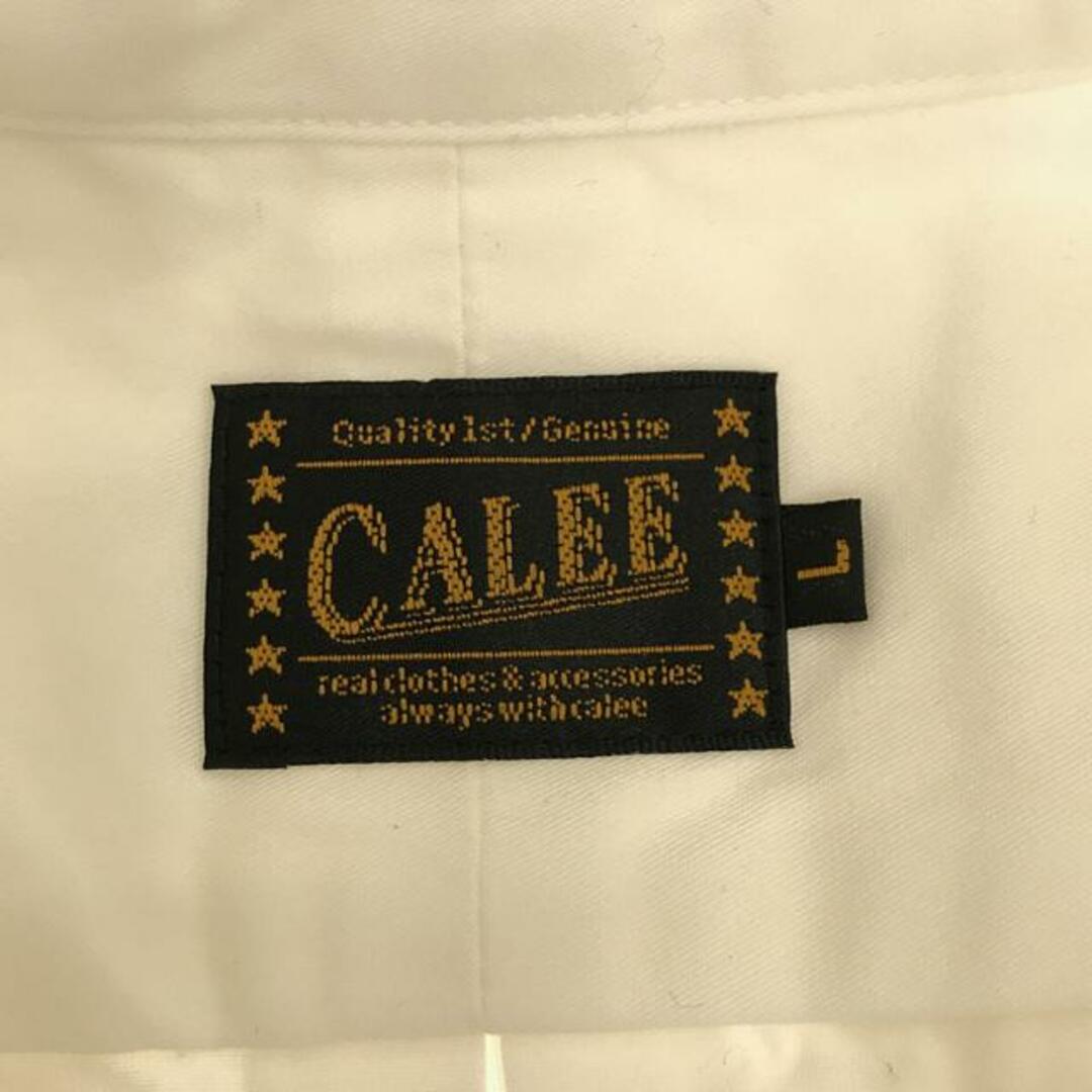 CALEE(キャリー)のCALEE / キャリー | ロゴ刺しゅう ボタンダウンシャツ | L | ホワイト | メンズ メンズのトップス(Tシャツ/カットソー(七分/長袖))の商品写真