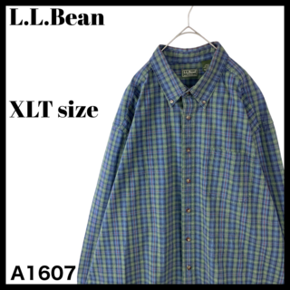 エルエルビーン(L.L.Bean)のUSA古着 エルエルビーン メンズ チェックシャツ 長袖シャツ ネイビー XLT(シャツ)