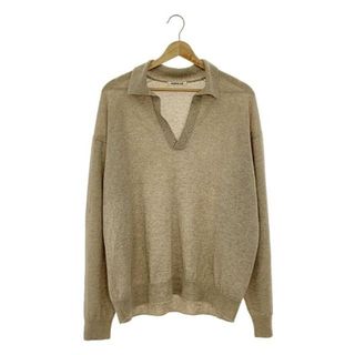 オーラリー(AURALEE)の【美品】  AURALEE / オーラリー | CASHMERE SILK KNIT SKIPPER プルオーバー ニット | 5 | ベージュ | メンズ(ニット/セーター)