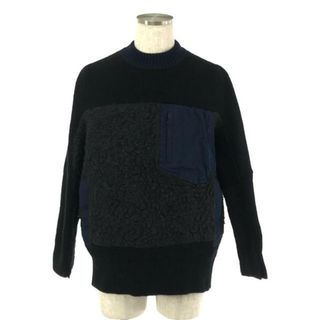 サカイ(sacai)のsacai / サカイ | 2020AW | ドッキング ウールニット プルオーバー / 裏地付き | 2 | グレー/ネイビー | メンズ(ニット/セーター)