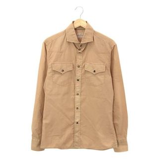 ブルネロクチネリ(BRUNELLO CUCINELLI)のBRUNELLO CUCINELLI / ブルネロクチネリ | コットン ウエスタンシャツ | S | ベージュ | メンズ(Tシャツ/カットソー(七分/長袖))