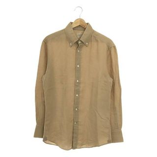 ブルネロクチネリ(BRUNELLO CUCINELLI)のBRUNELLO CUCINELLI / ブルネロクチネリ | リネン ボタンダウンシャツ | XS | ベージュ | メンズ(Tシャツ/カットソー(七分/長袖))