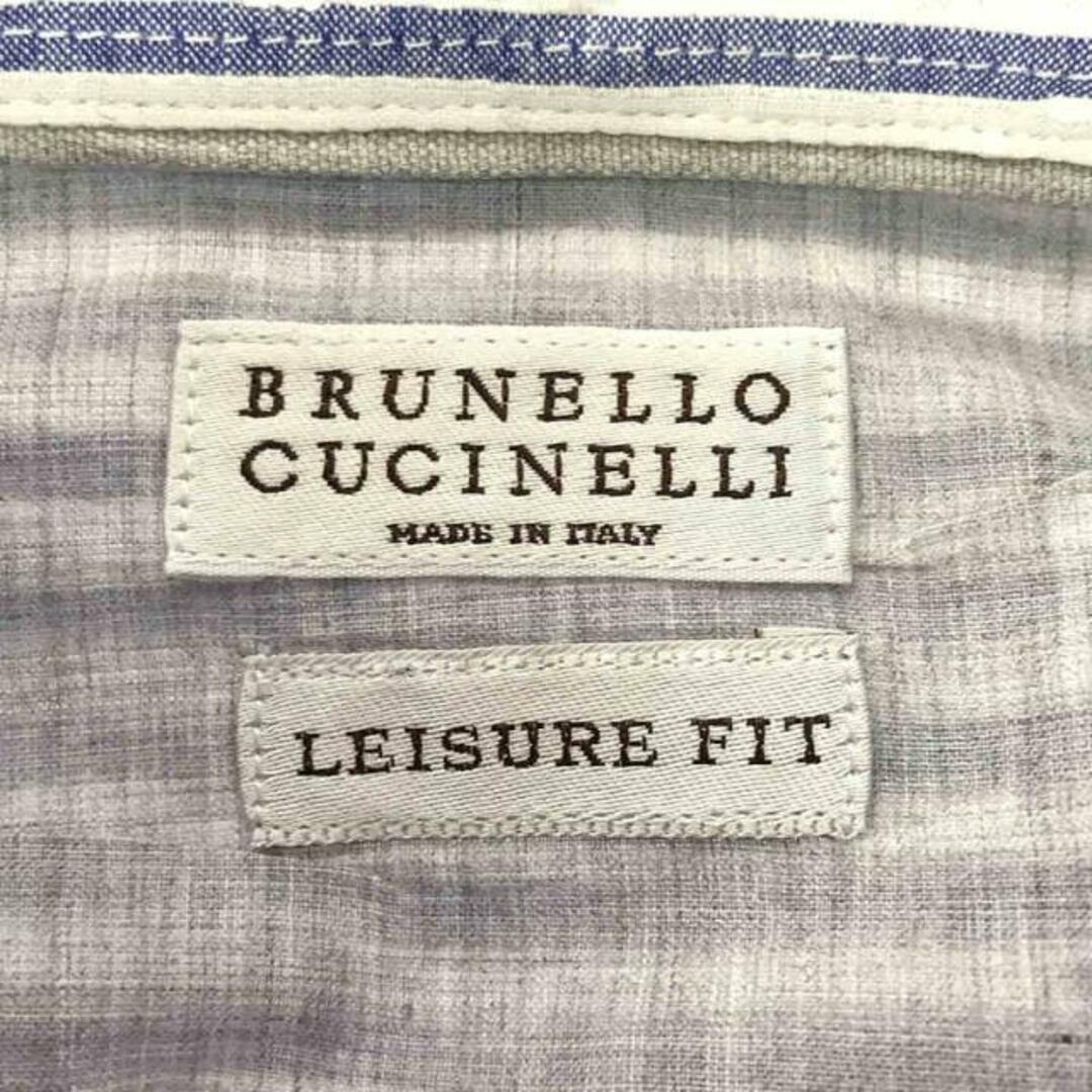 BRUNELLO CUCINELLI(ブルネロクチネリ)の【美品】  BRUNELLO CUCINELLI / ブルネロクチネリ | コットン ストライプ ネップライク ボタンダウンシャツ | S | ホワイト/ブルー | メンズ メンズのトップス(Tシャツ/カットソー(七分/長袖))の商品写真