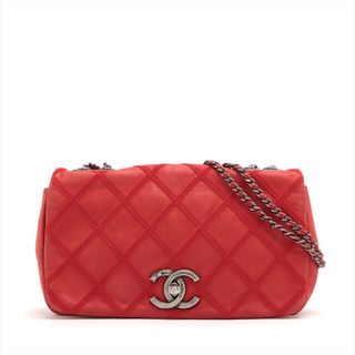 シャネル(CHANEL)のシャネル  カーフスキン  レッド レディース ショルダーバッグ(ショルダーバッグ)