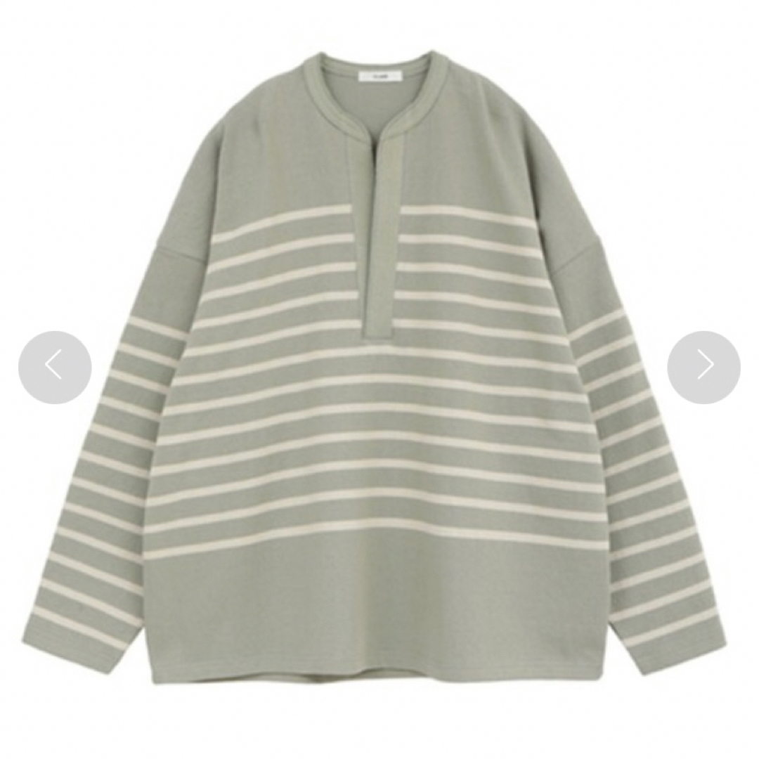 CLANE(クラネ)のClane WIDE HENRY NECK BORDER TOPS/ レディースのトップス(カットソー(長袖/七分))の商品写真