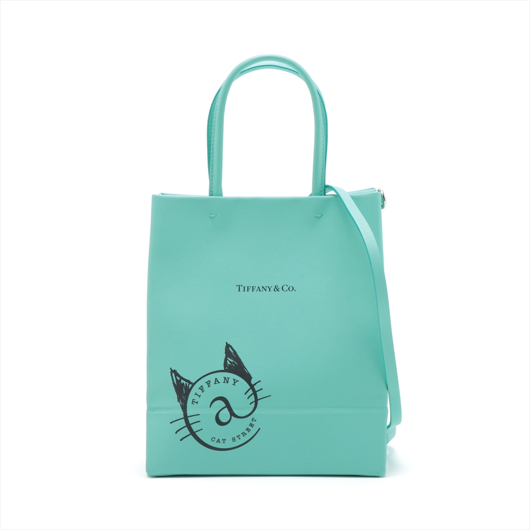 Tiffany & Co.(ティファニー)のティファニー ミニショッピングトート レザー  ブルー レディース トート レディースのバッグ(トートバッグ)の商品写真