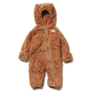 ザノースフェイス(THE NORTH FACE)の【新品未使用】 THE NORTH FACE ザ ノースフェイス キッズ ベビー フリース ワンピース くま BABY BEAR ONE PIECE NF0A7UMD 【0M（0カ月-3カ月）/ALMOND BUTTER】(ロンパース)